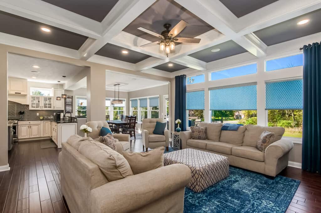 Home Remodel for first floor with coffered ceilings